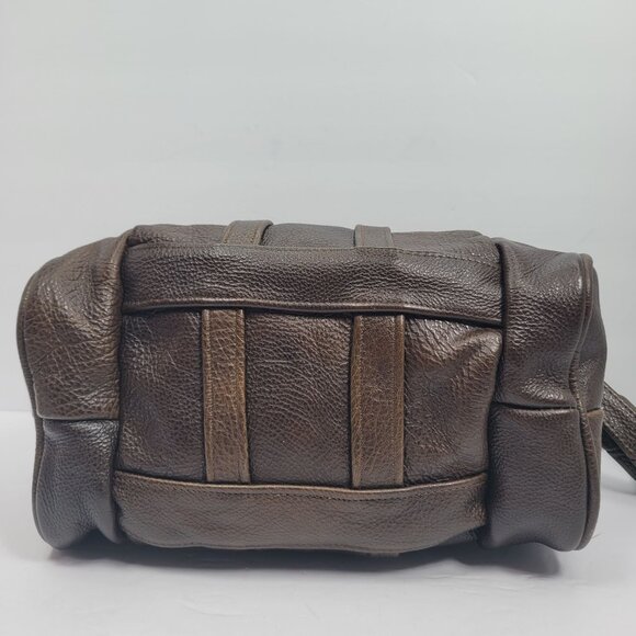 Unbranded Genuine Leather Brown Bag W/ Adjustable Strap Zippered Pockets - Picture 5 of 11